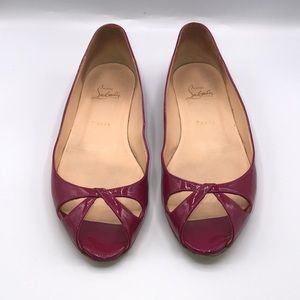 Authentic Christian Louboutin Peep Toe Flats Sz 40